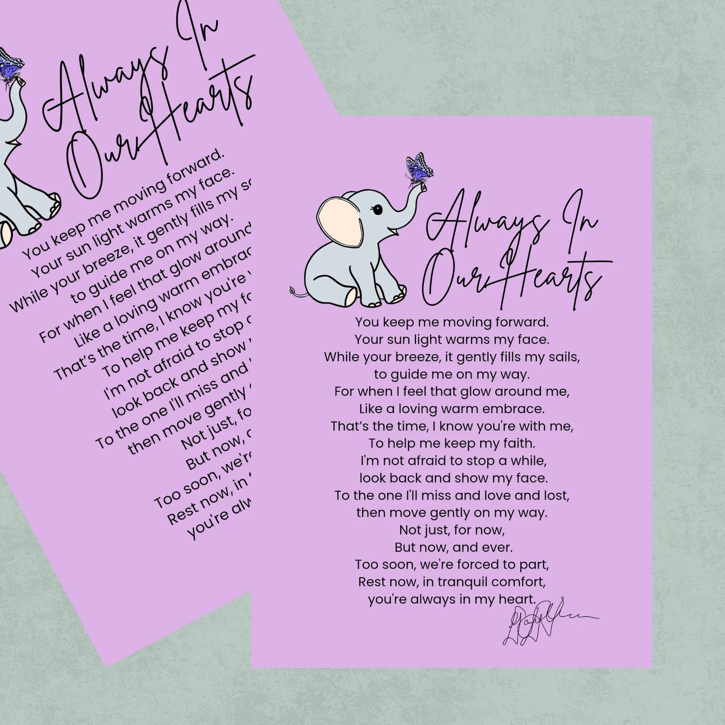 Always in Our Hearts A5 Memorial Print