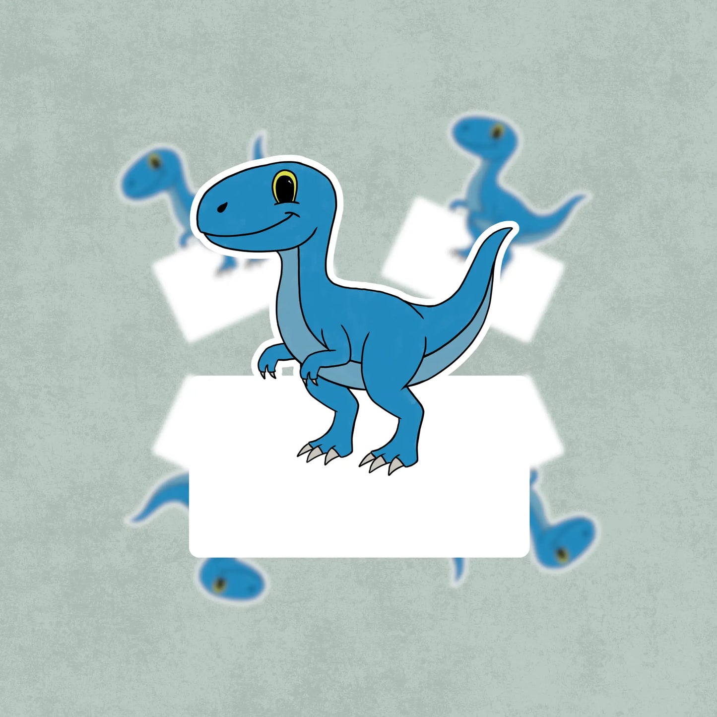 Dino Friends Writable Velociraptor Vinyl Sticker