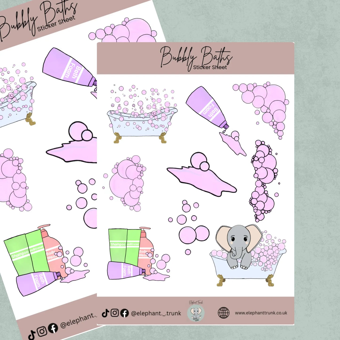 Bubbly Baths Sticker Sheet