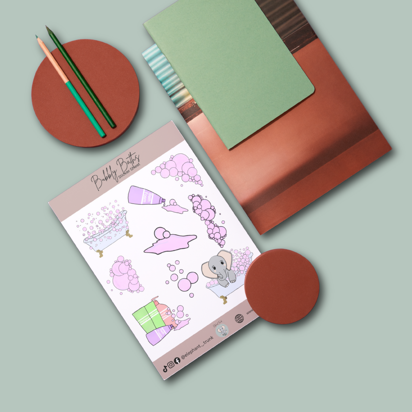 Bubbly Baths Sticker Sheet