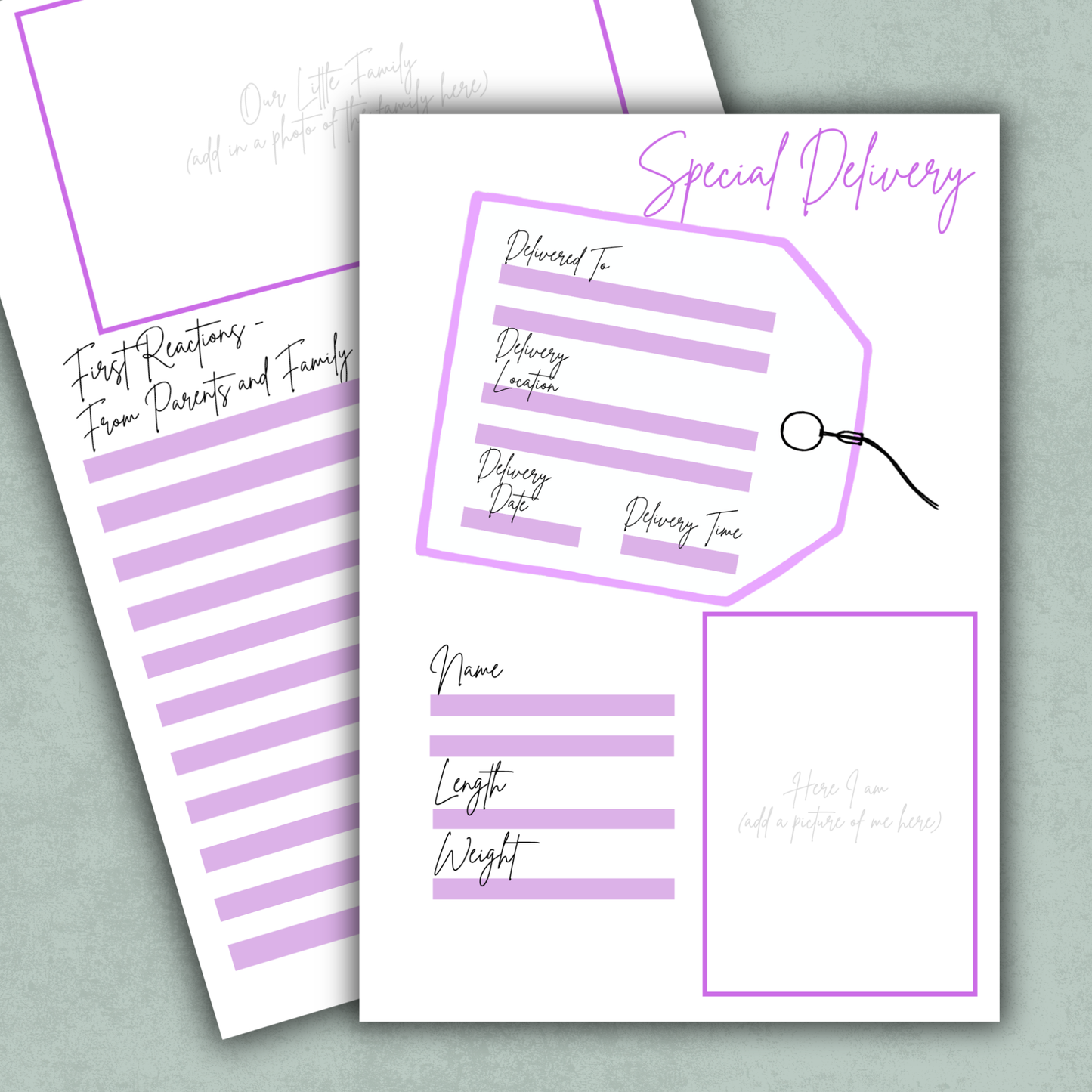 Special Delivery Memory Keeping Page