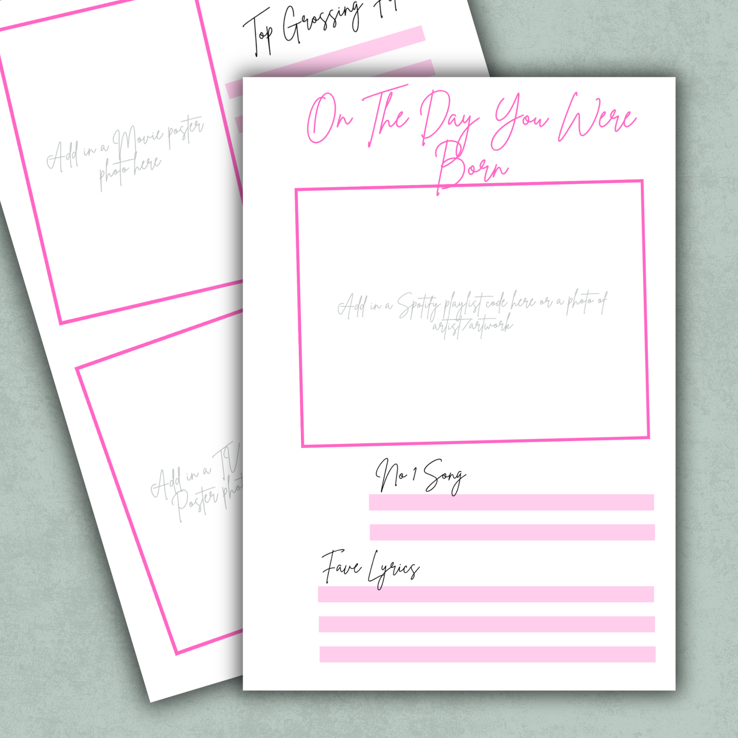 On the Day You Were Born Memory Keeping Page