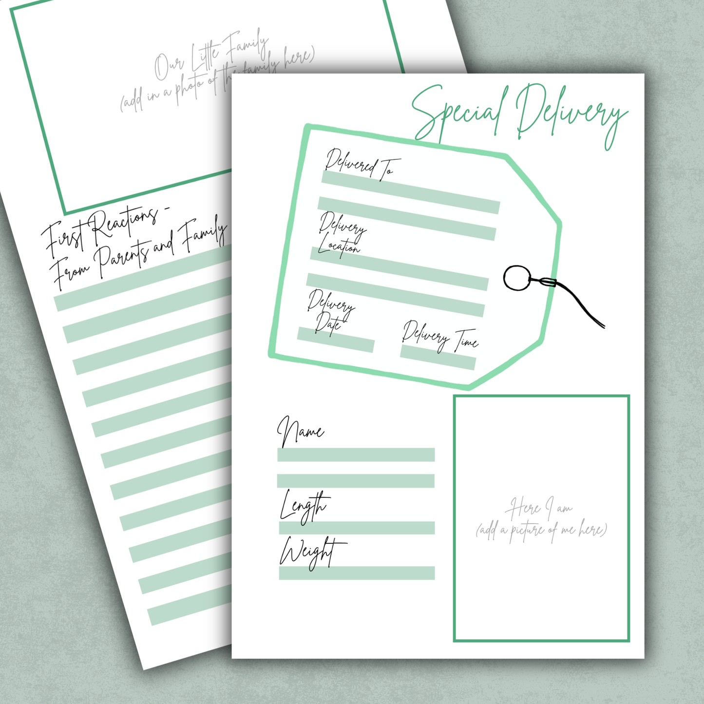 Special Delivery Memory Keeping Page