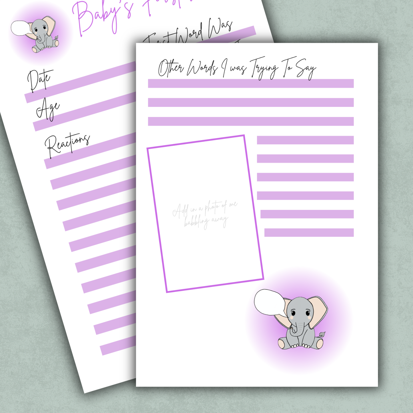 Baby's First Word Memory Keeping Page