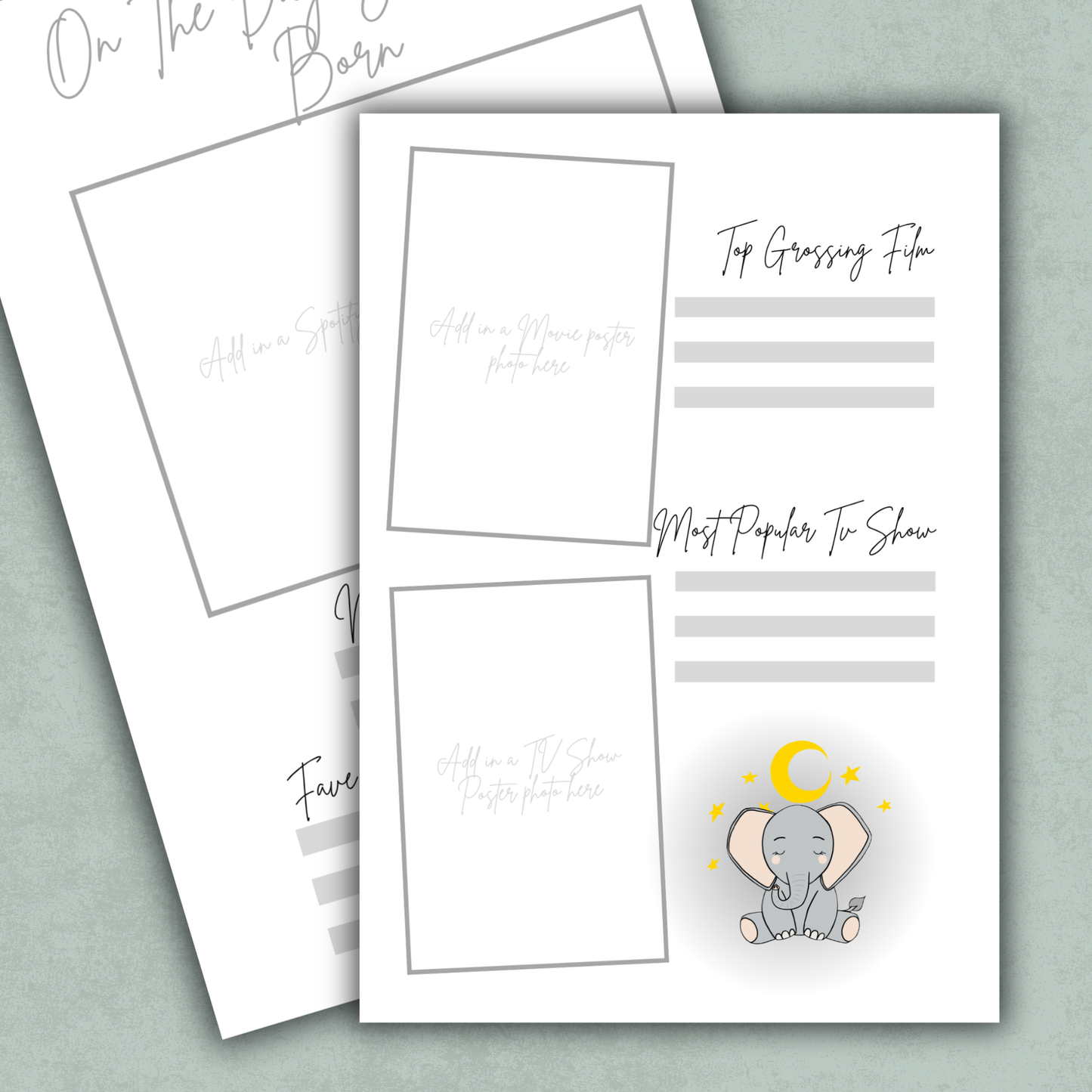 On the Day You Were Born Memory Keeping Page