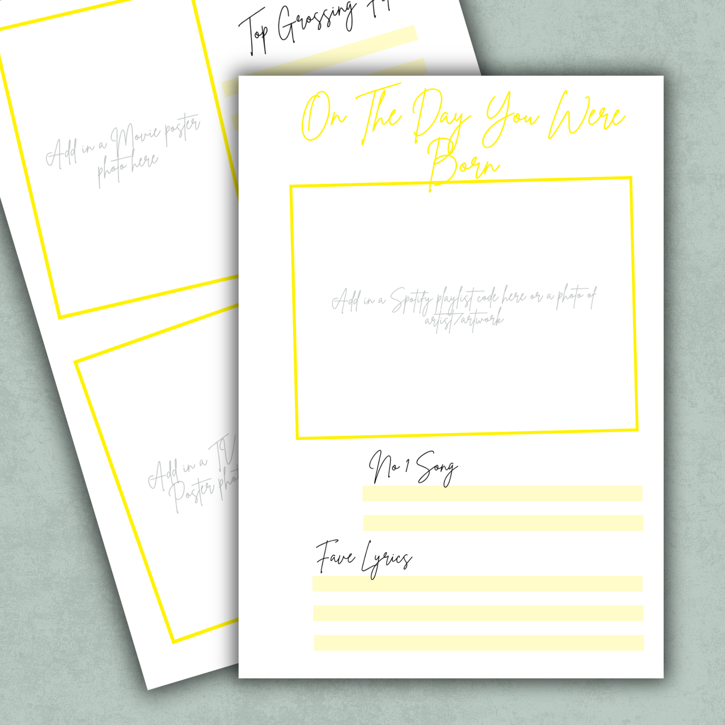 On the Day You Were Born Memory Keeping Page