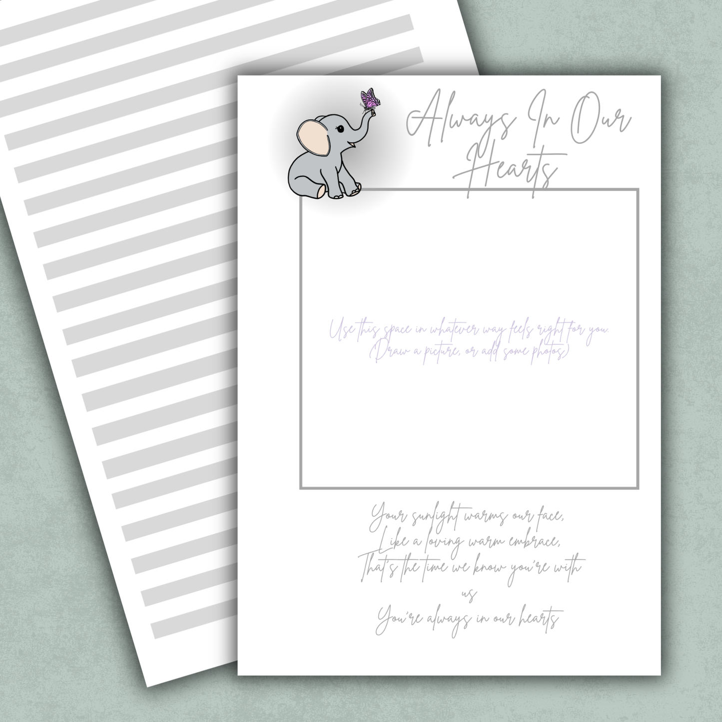 Always In Our Hearts Charity Memory Keeping Page