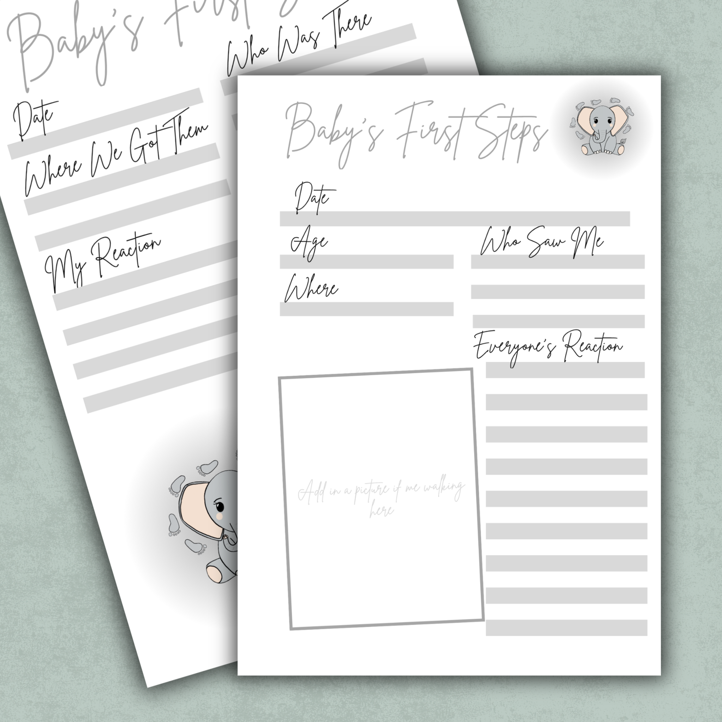 Baby's First Steps/Shoes Memory Keeping Page