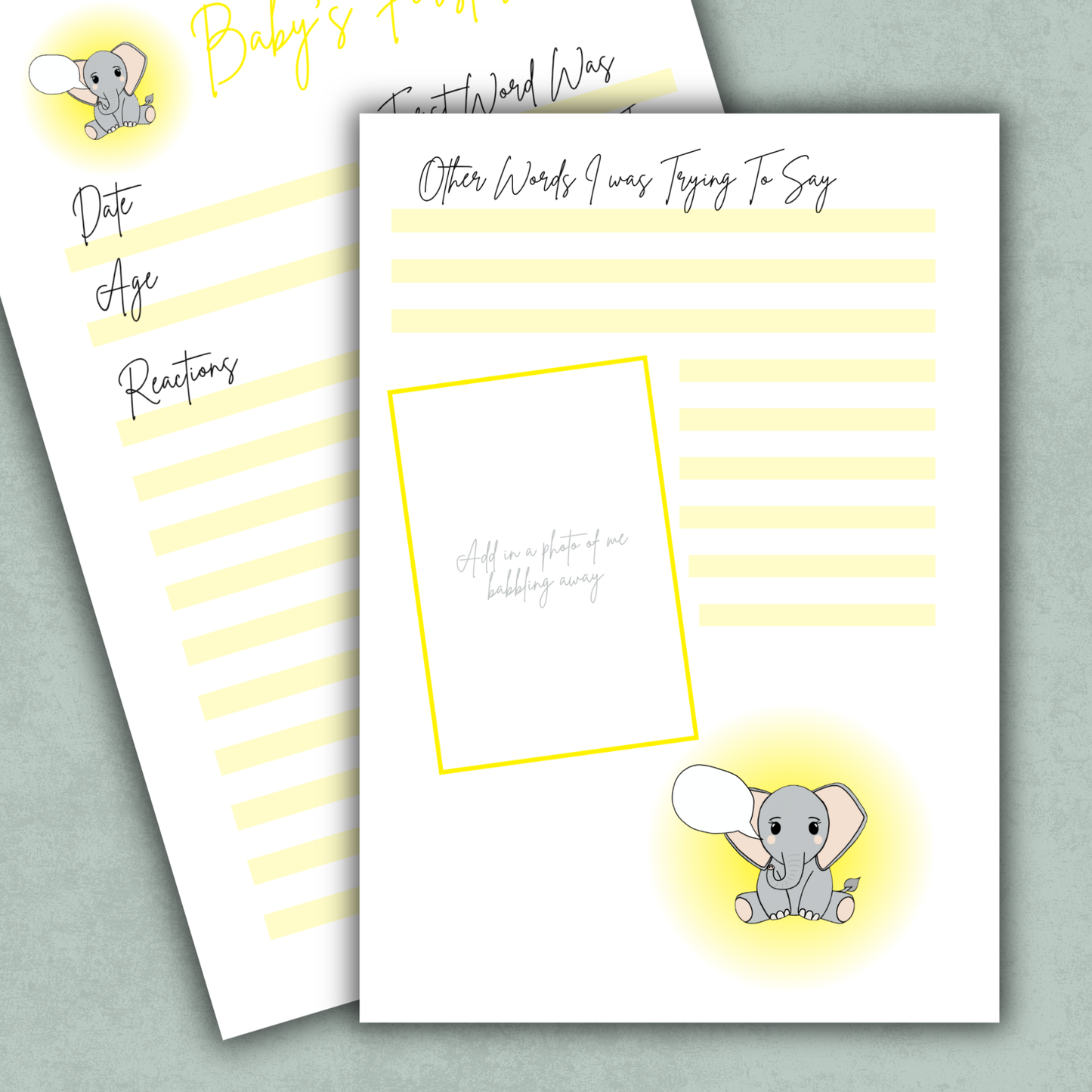 Baby's First Word Memory Keeping Page