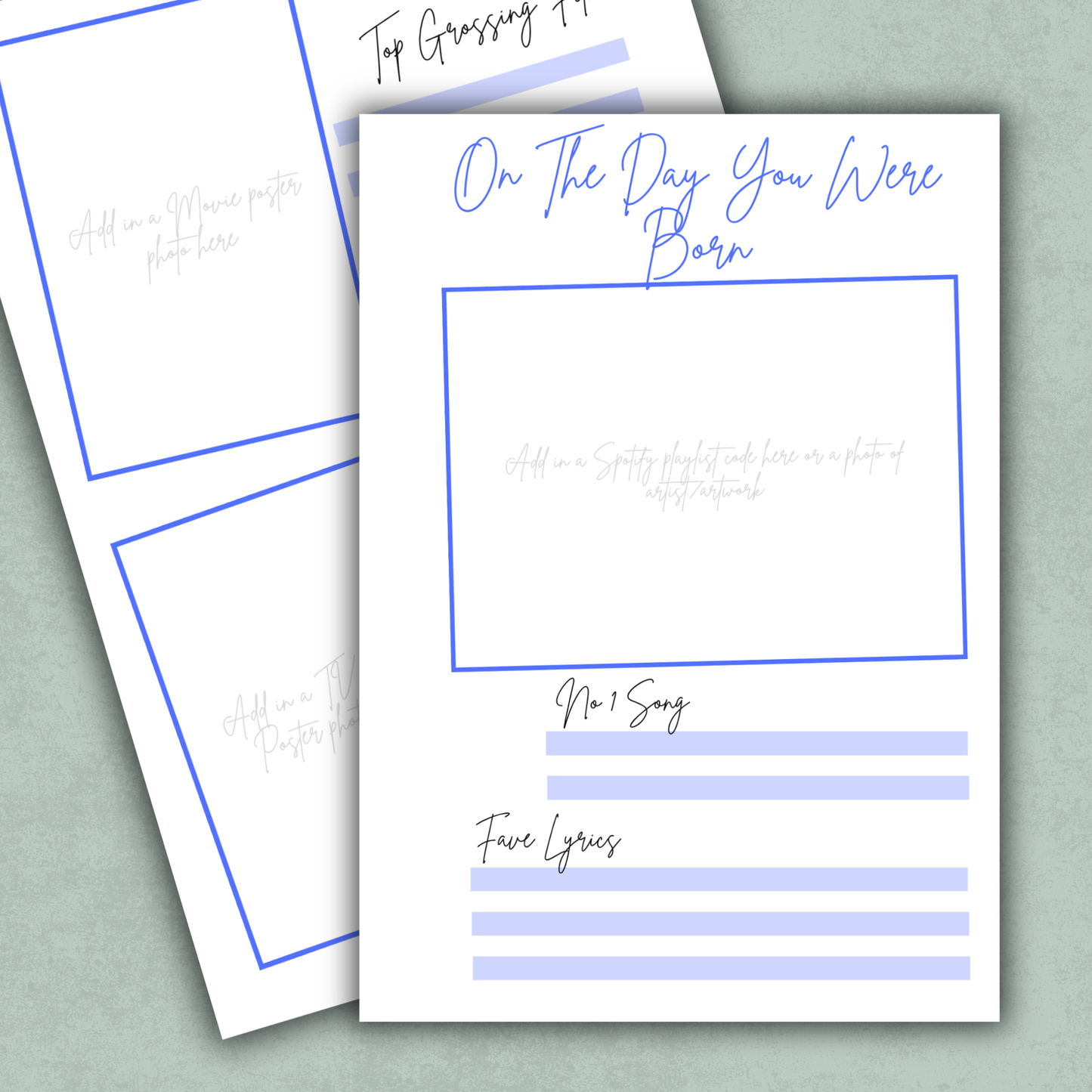 On the Day You Were Born Memory Keeping Page