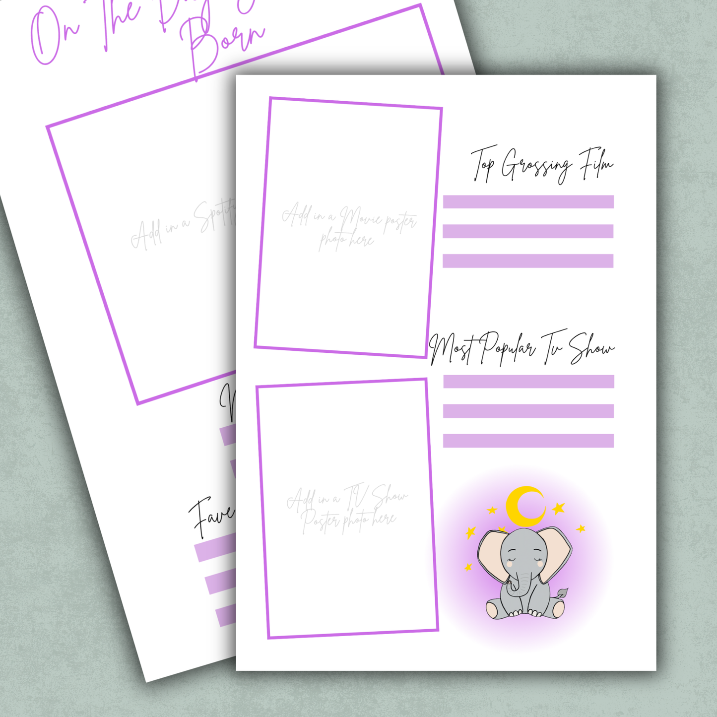 On the Day You Were Born Memory Keeping Page