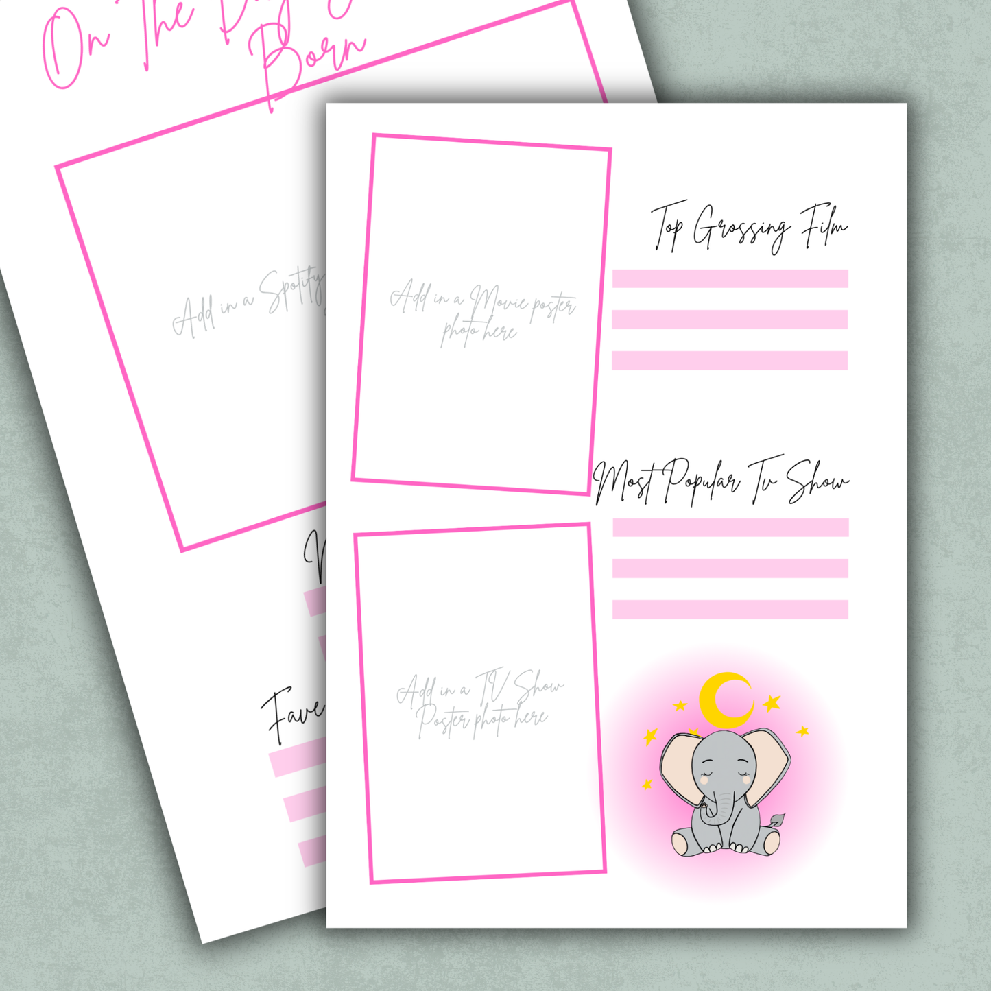 On the Day You Were Born Memory Keeping Page