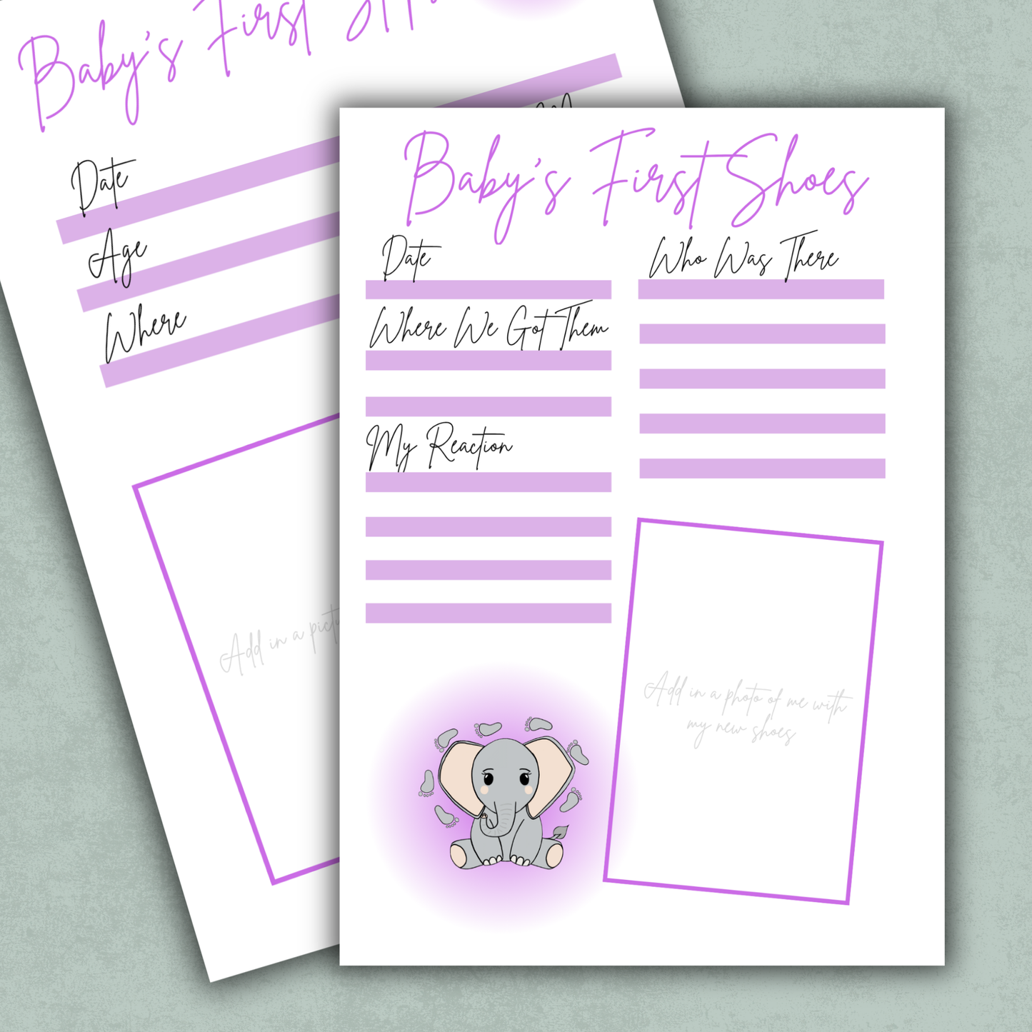 Baby's First Steps/Shoes Memory Keeping Page