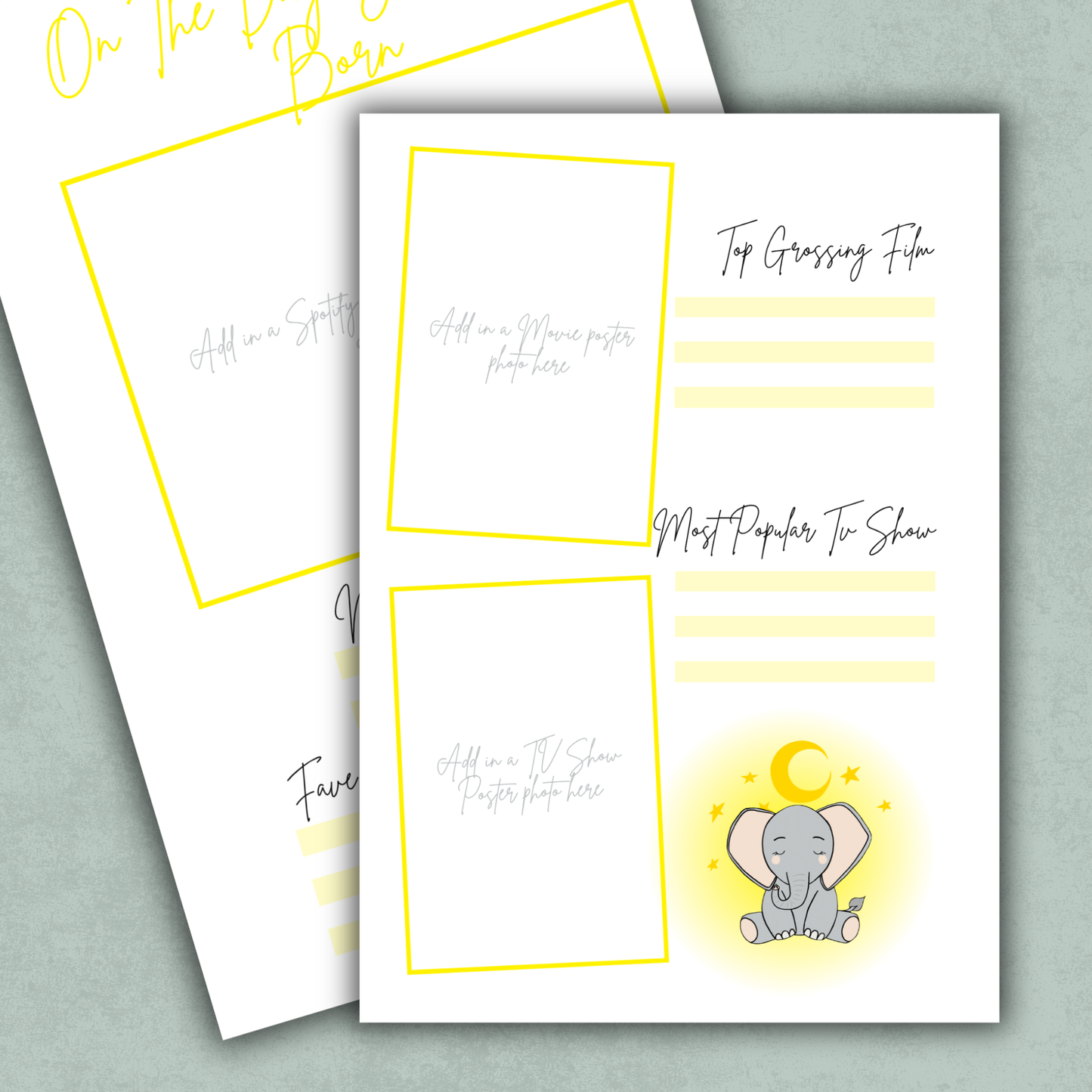 On the Day You Were Born Memory Keeping Page