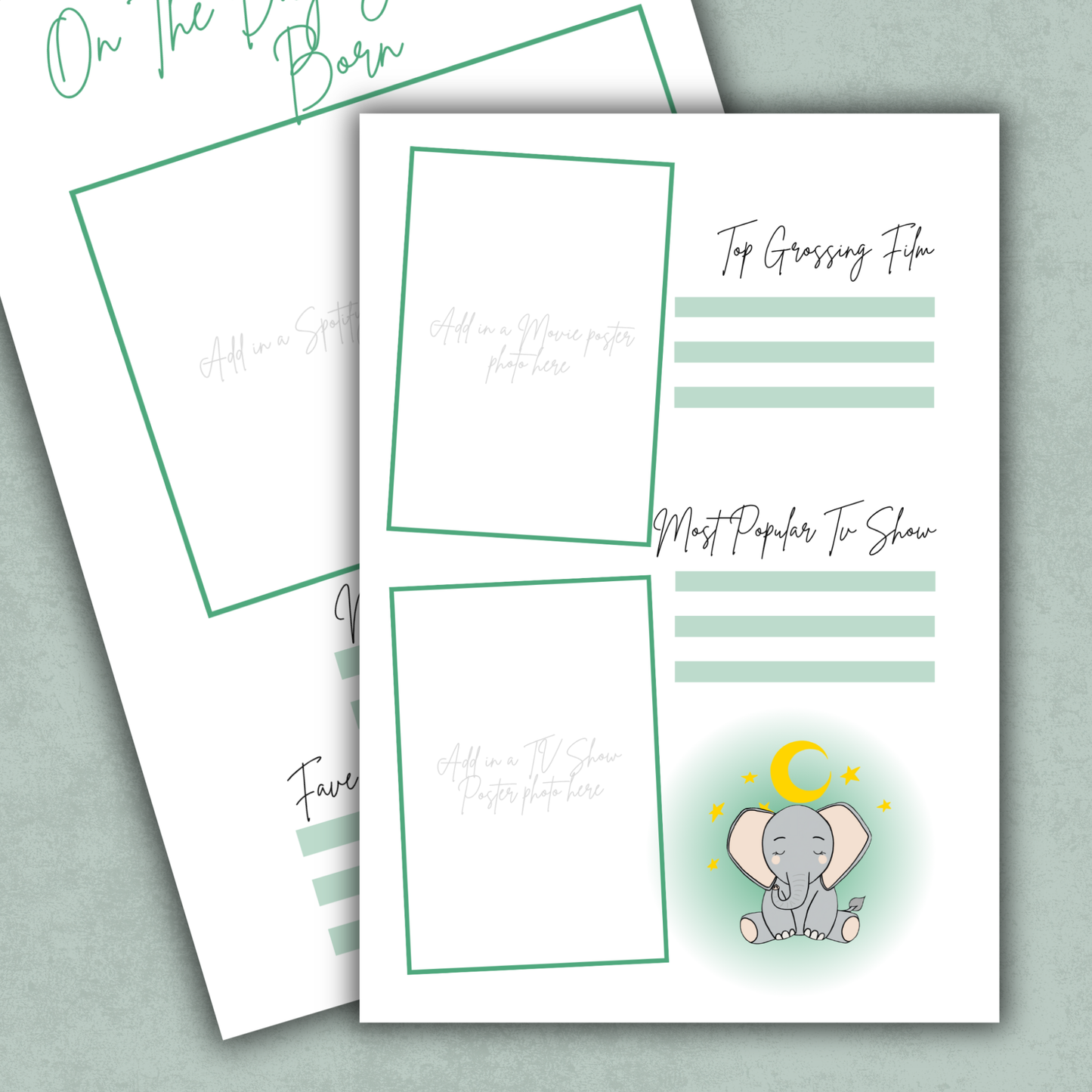 On the Day You Were Born Memory Keeping Page