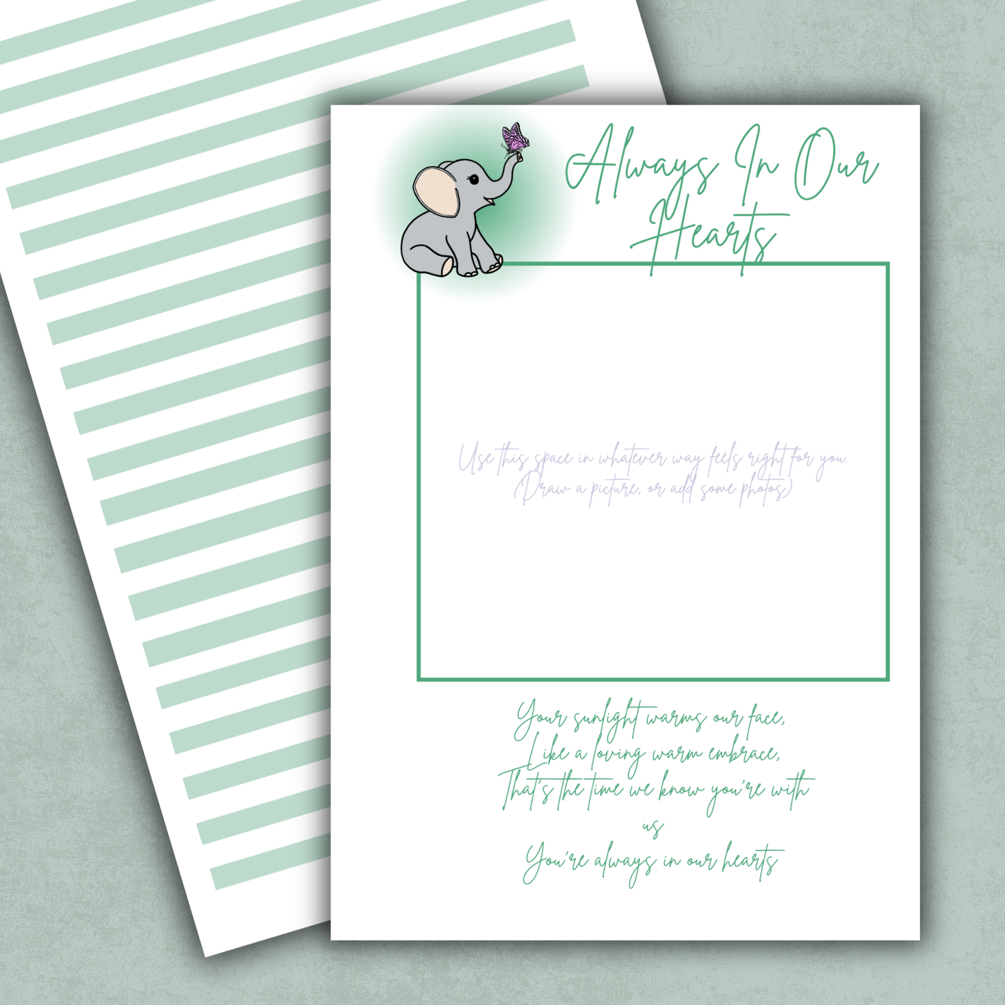 Always In Our Hearts Charity Memory Keeping Page