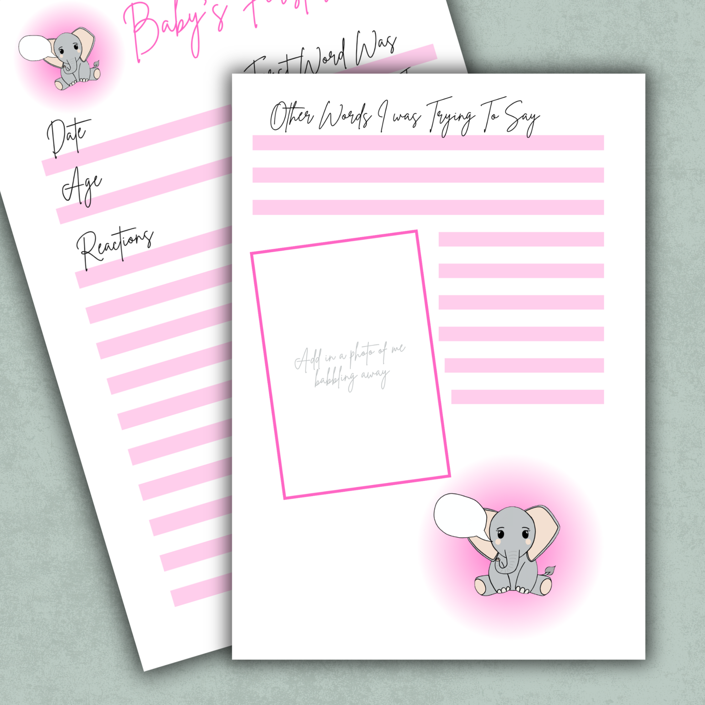 Baby's First Word Memory Keeping Page