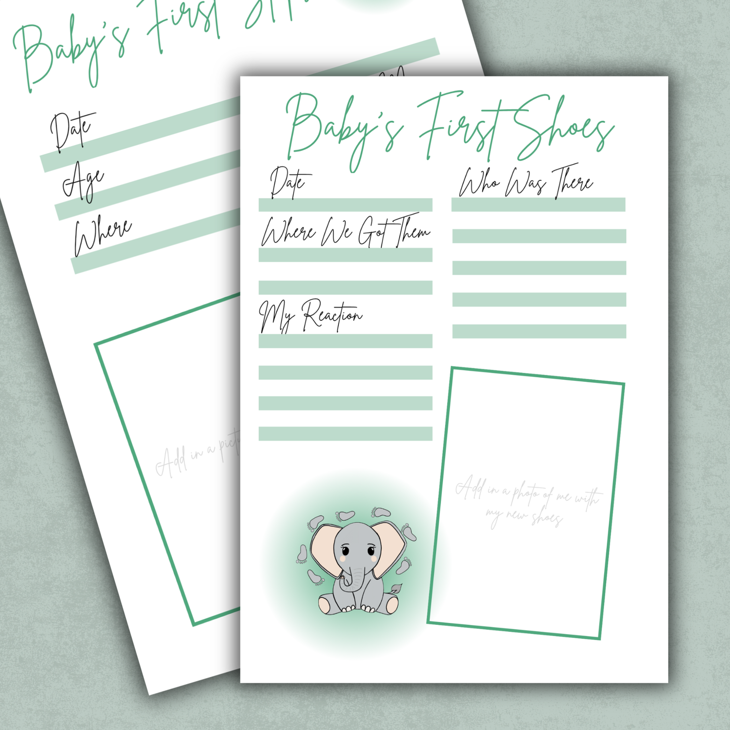 Baby's First Steps/Shoes Memory Keeping Page