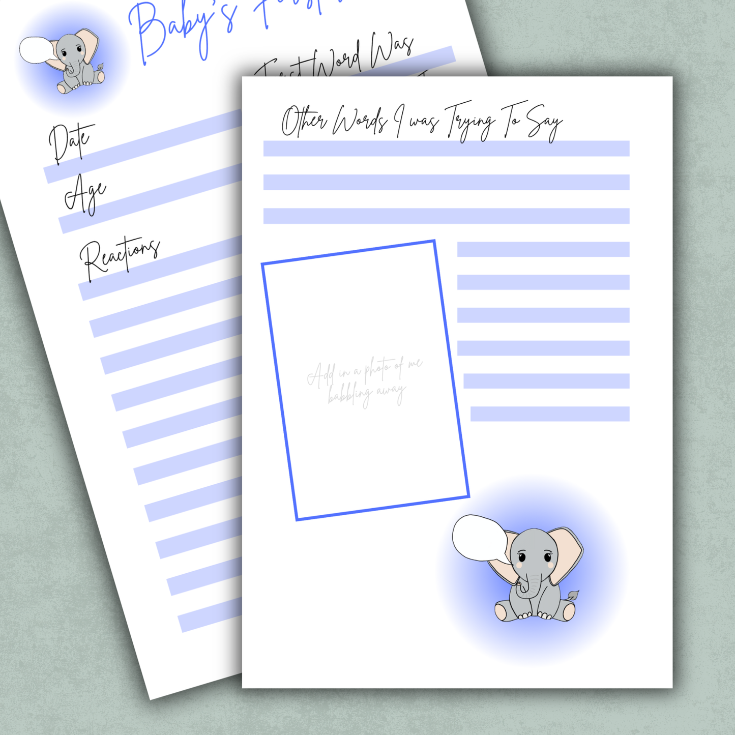 Baby's First Word Memory Keeping Page