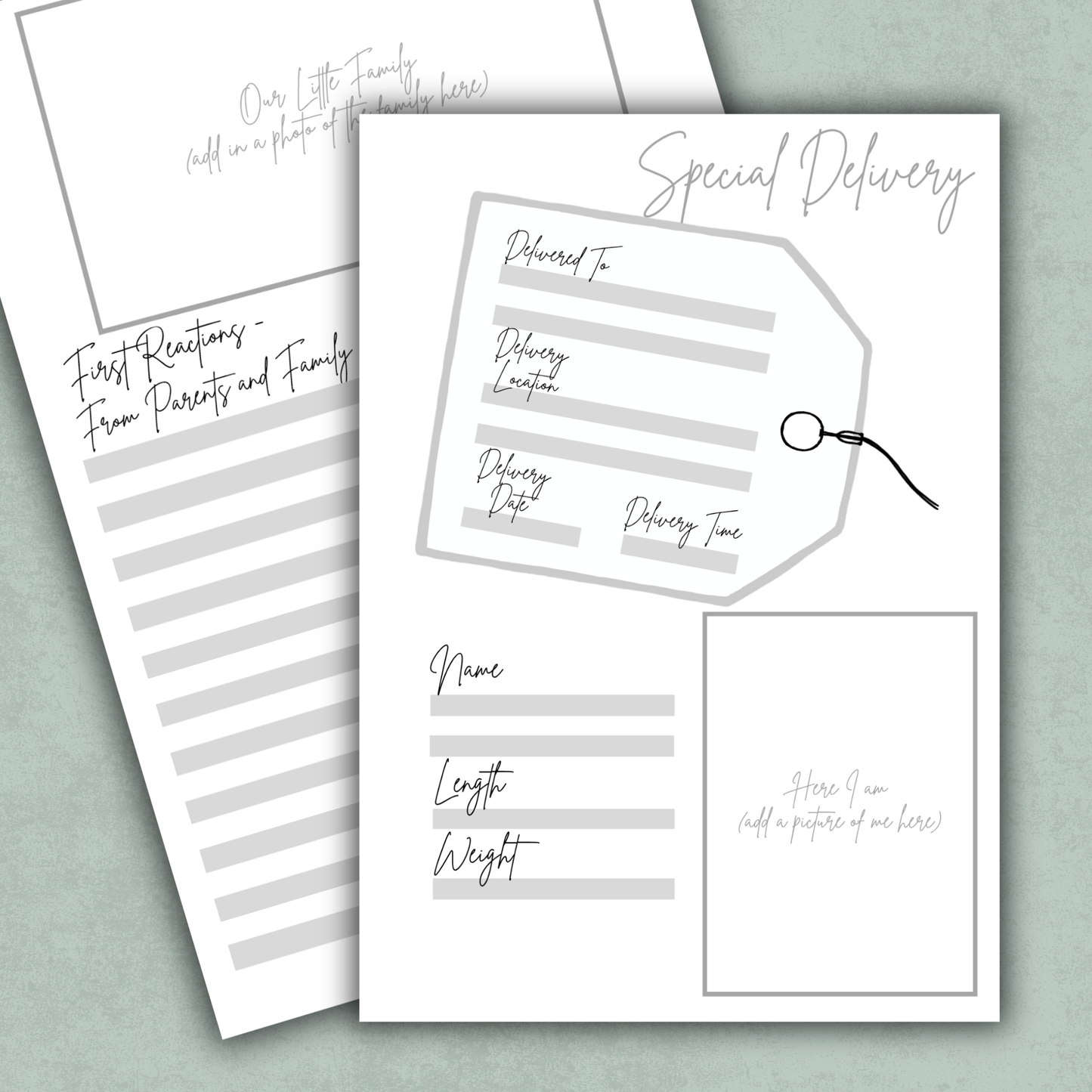 Special Delivery Memory Keeping Page