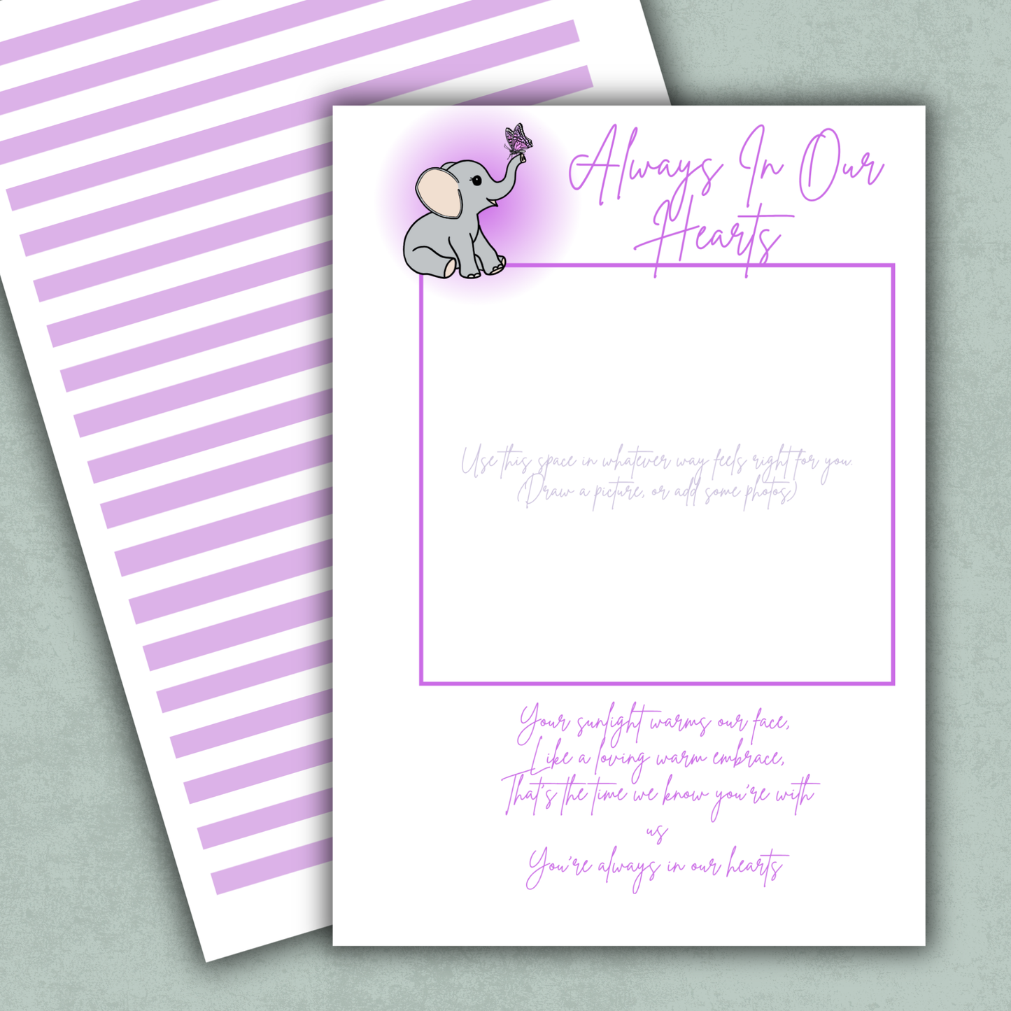 Always In Our Hearts Charity Memory Keeping Page