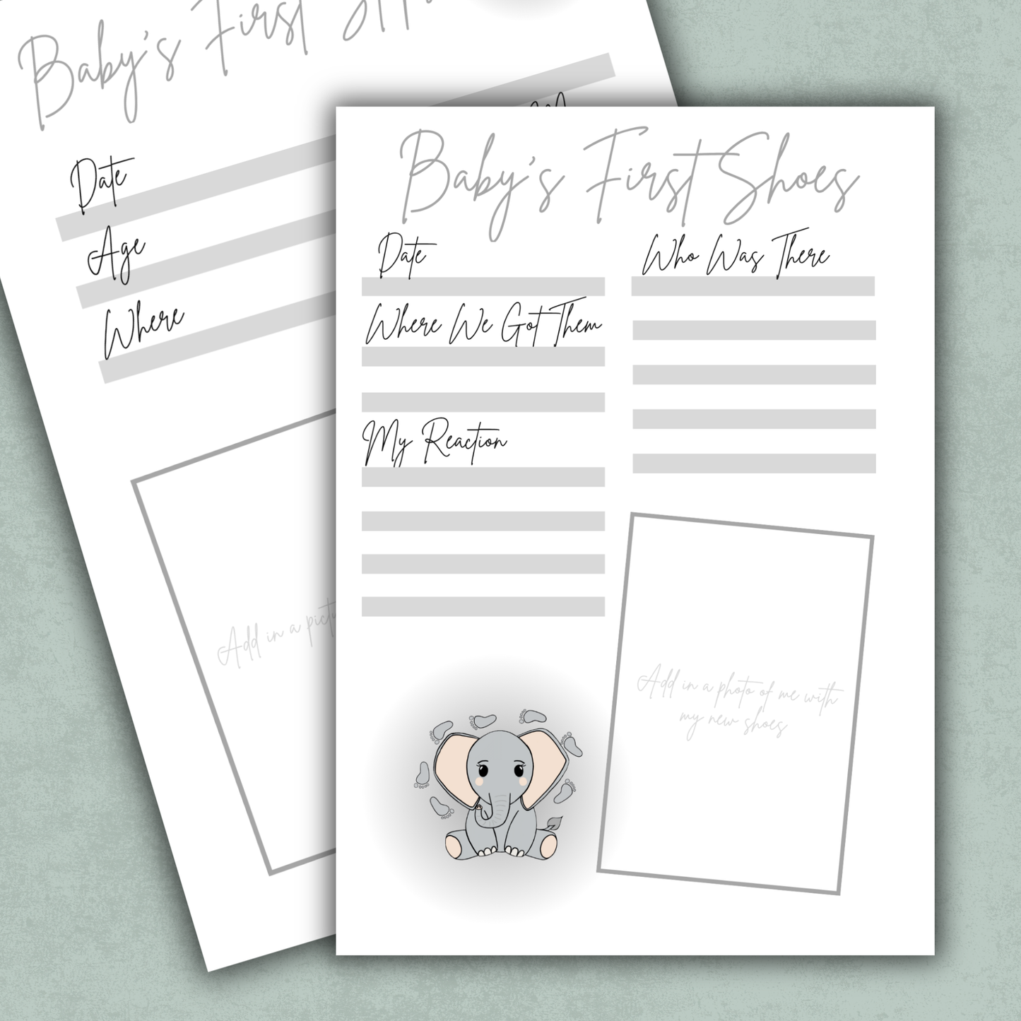 Baby's First Steps/Shoes Memory Keeping Page