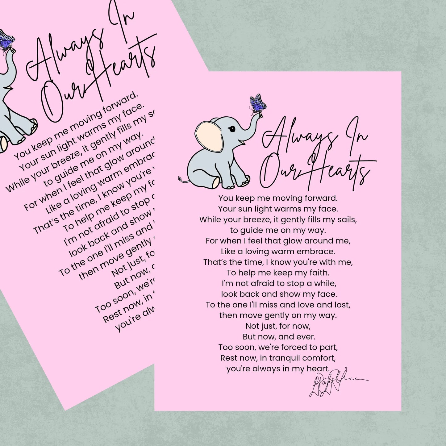 Always in Our Hearts A5 Memorial Print