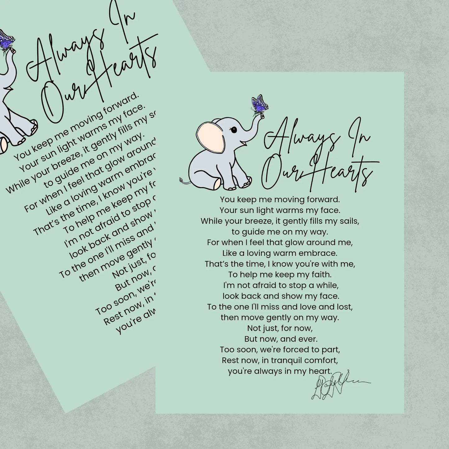 Always in Our Hearts A5 Memorial Print