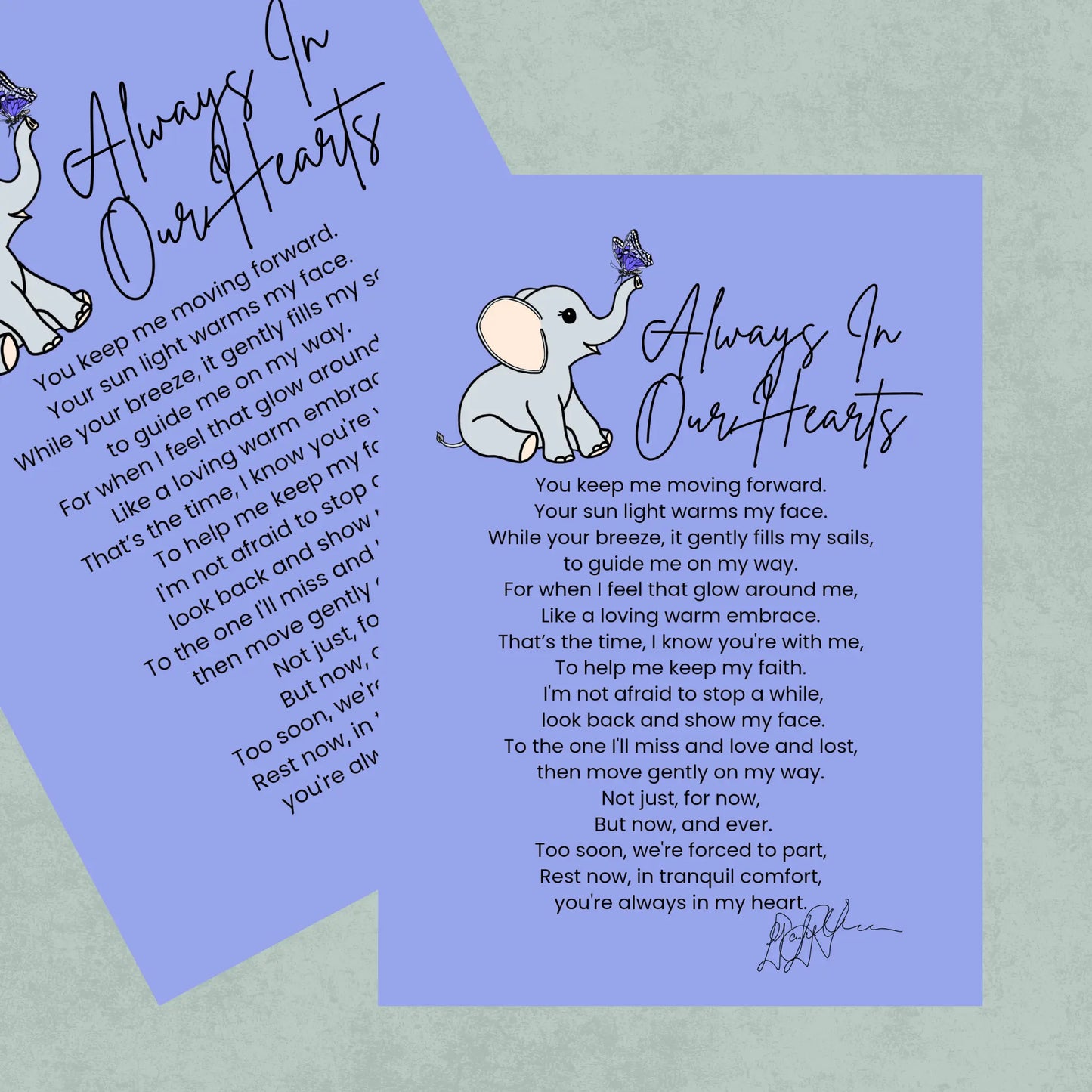 Always in Our Hearts A5 Memorial Print