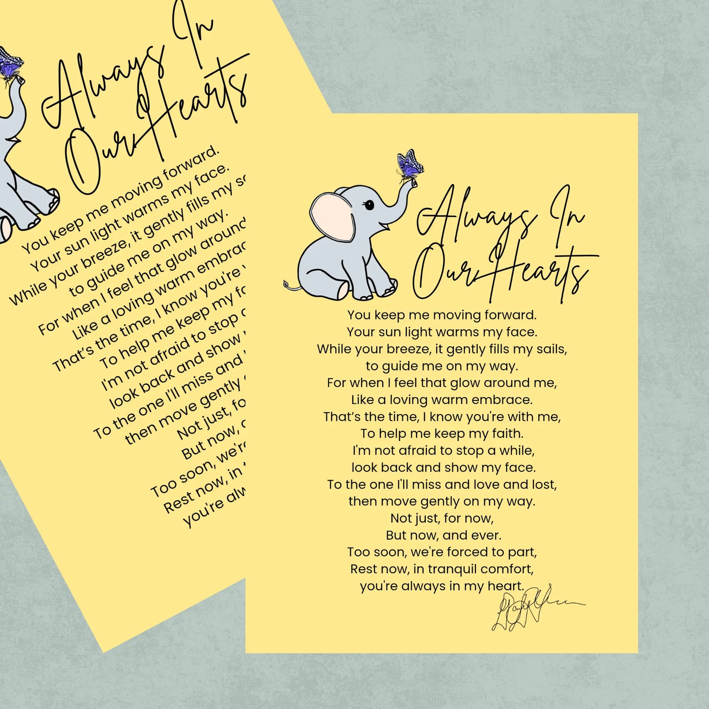 Always in Our Hearts A5 Memorial Print