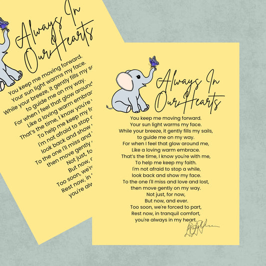 Always in Our Hearts A5 Memorial Print