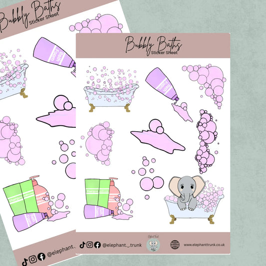 Bubbly Baths Sticker Sheet