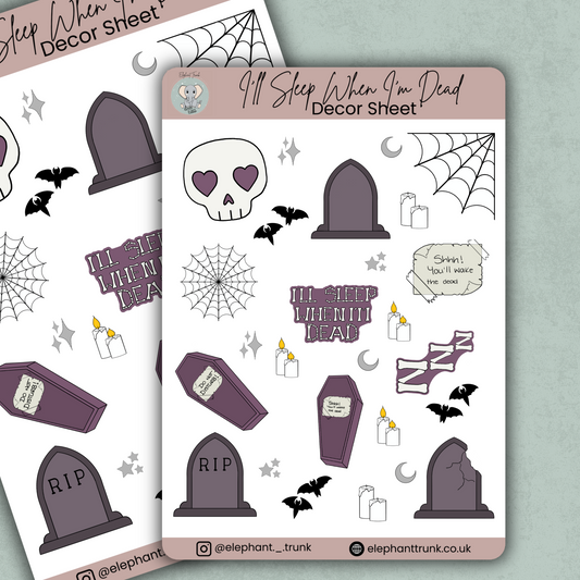Sticker Sheet Bundle | Gothic Planner Stickers | Vinyl Matte Sheets for Journals & Planners