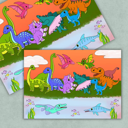Dino Friends Art Print