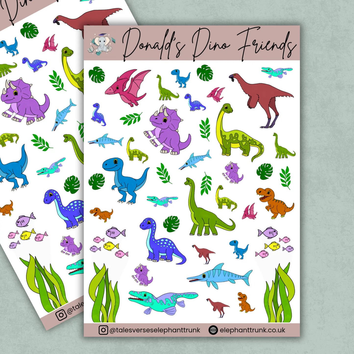 Donald's Dino Friends Sticker Sheet
