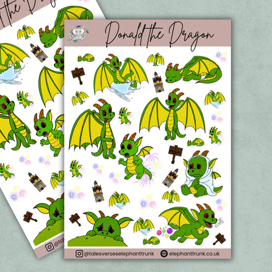 Donald the Dragon Sticker Sheet