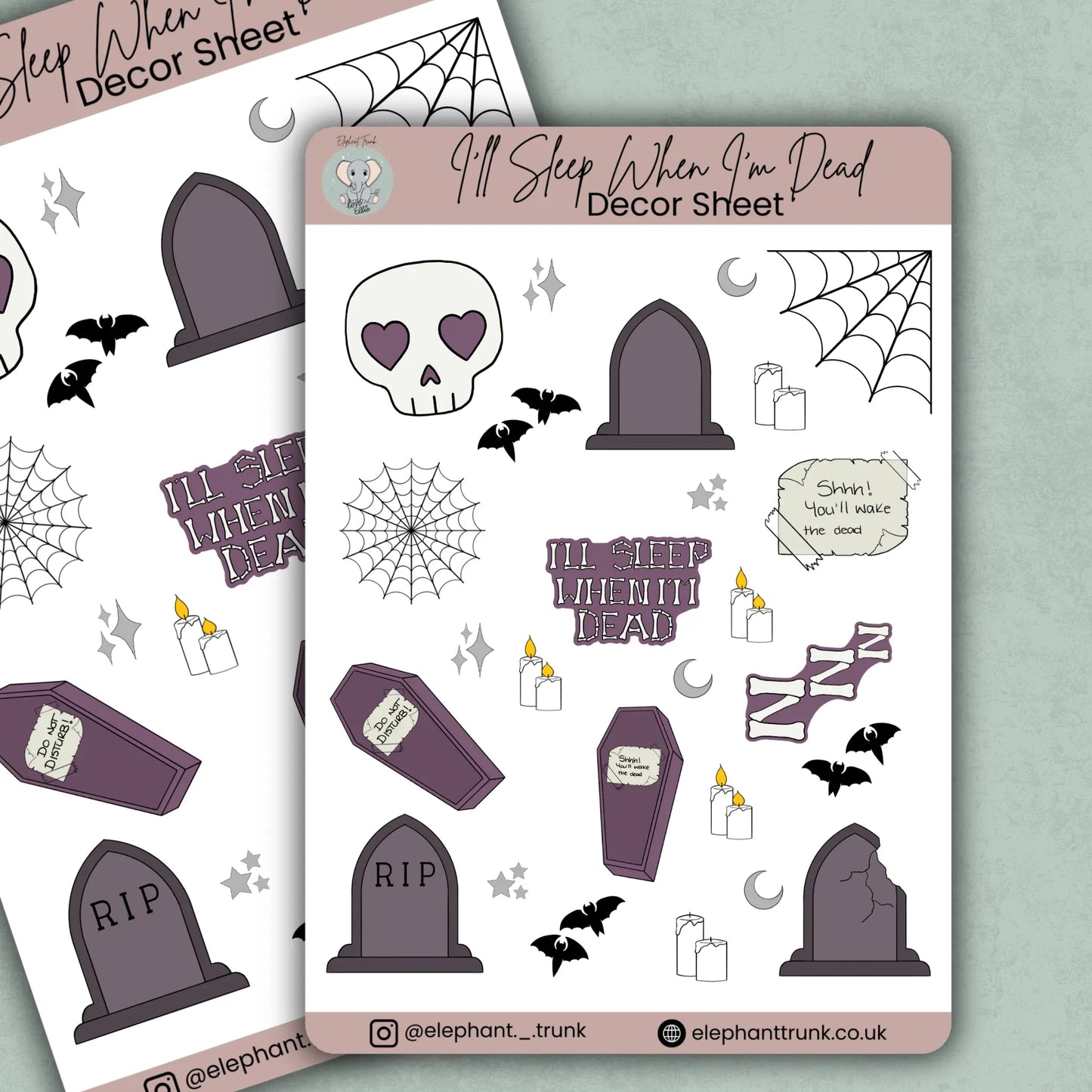 I'll Sleep When I'm Dead Decor Vinyl Sticker Sheet