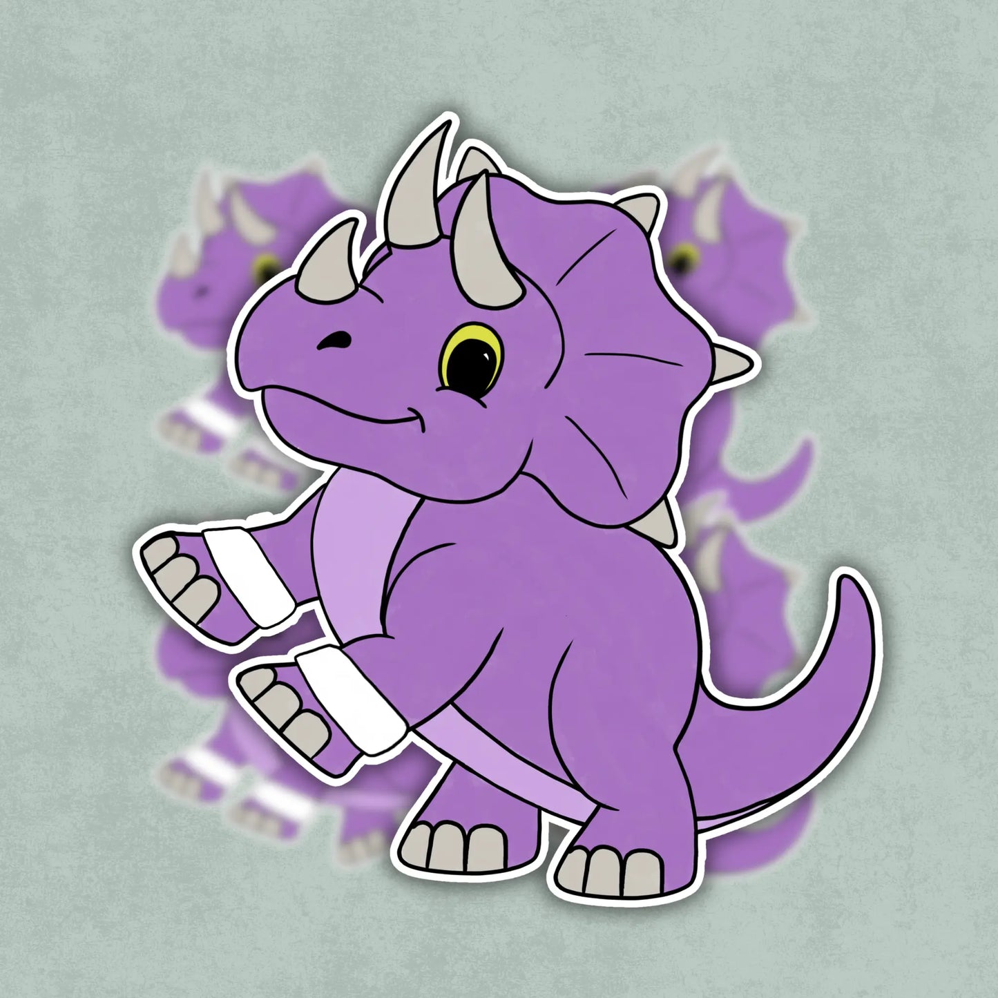 Dino Friends Triceratops Vinyl Sticker