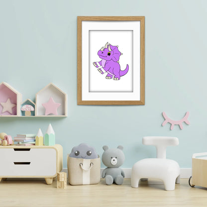 Dino Friends Triceratops Art Print