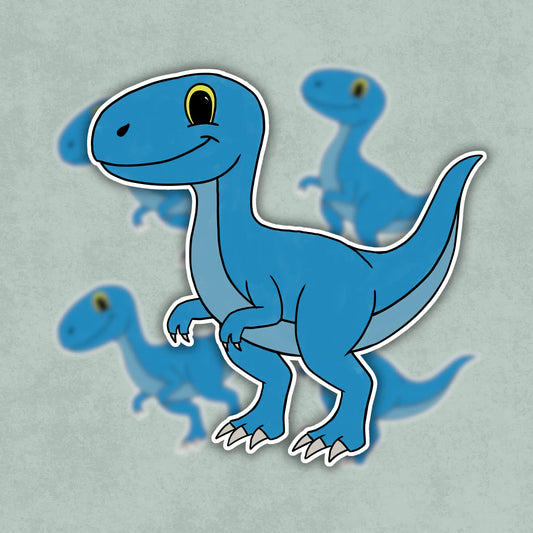 Dino Friends Velociraptor Vinyl Sticker