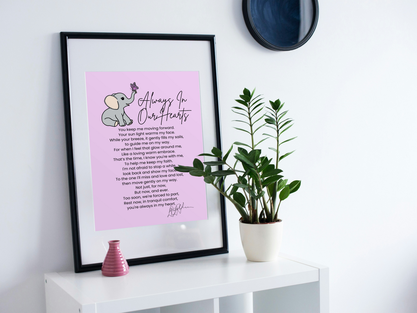 Always in Our Hearts – A5 Memorial Print on Glossy Photo Paper
