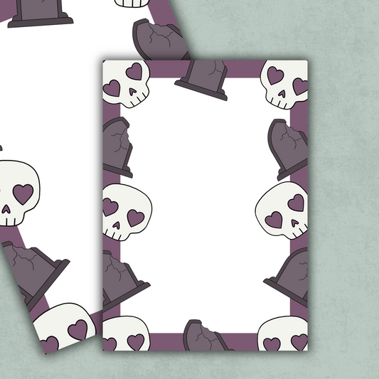 A6 Blank Notepad | Gothic Stationery | 160gsm Alternative Planner Paper