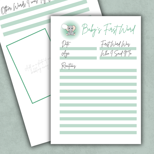 Baby's First Word Memory Keeping Page