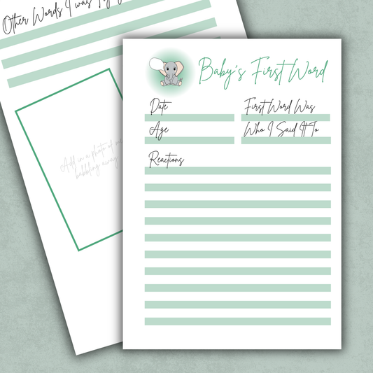 Baby's First Word Memory Keeping Page