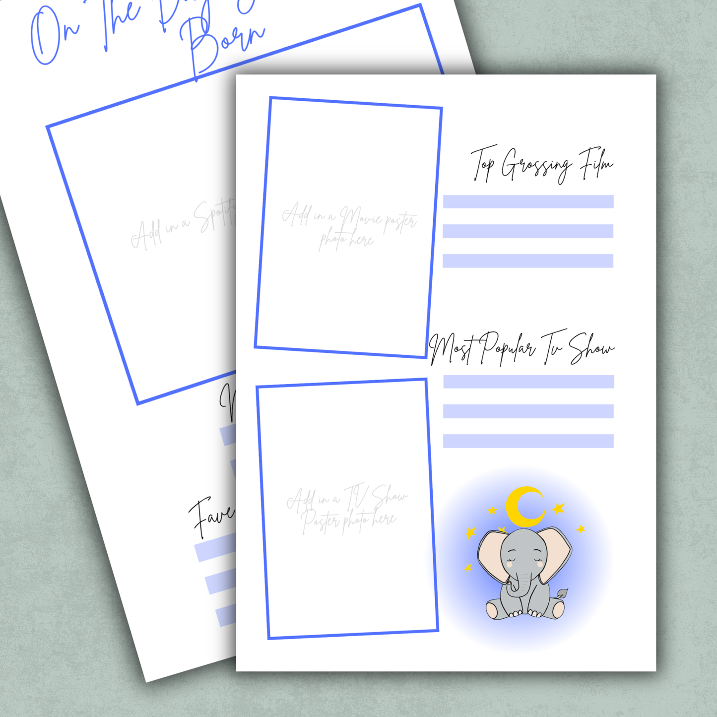 On the Day You Were Born Memory Keeping Page