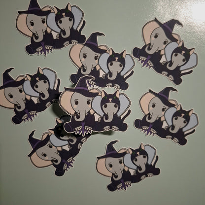 Witch Ellie & Cat Eli Halloween Vinyl Sticker