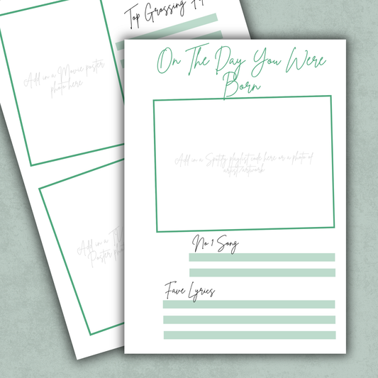 On the Day You Were Born Memory Keeping Page