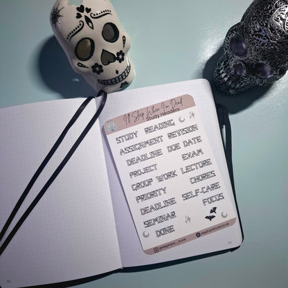 Study Headers Sticker Vinyl Sticker Sheet