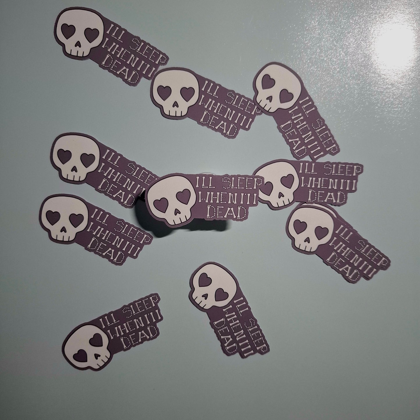 Skull Sticker | I’ll Sleep When I’m Dead Gothic Vinyl Sticker | Alternative Stationery