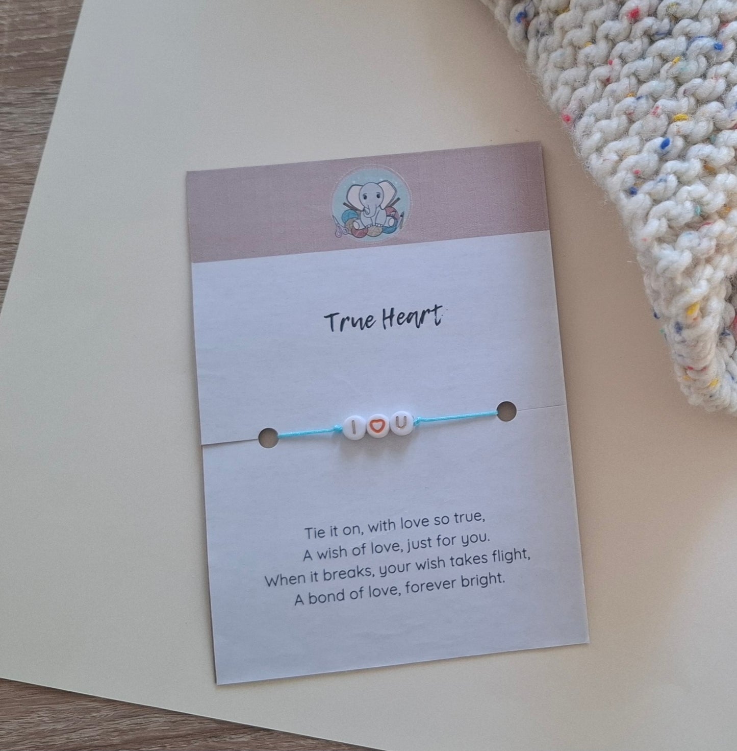 True Heart Bracelet | Handmade I(Heart)U Bead Bracelet | Gift for Loved Ones